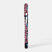 濃い青にピンクのライラック iPhone 16ケース (左側面)