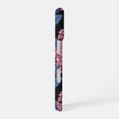 濃い青にピンクのライラック iPhone 16ケース (右側面)