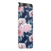 濃い青に白いピンク色の花。 タンブラー (回転右)