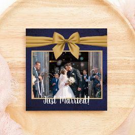 濃い青に金の結婚発表 シーズンカード