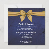 濃い青に金の結婚発表 シーズンカード (裏面)