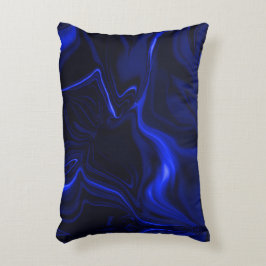 濃い青のイメージの青い曲線と波紋 アクセントクッション