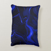 濃い青のイメージの青い曲線と波紋 アクセントクッション (裏面(縦))