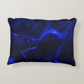 濃い青のイメージの青い曲線と波紋 アクセントクッション (裏面)