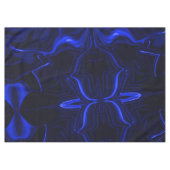 濃い青のイメージの青い曲線と波紋 テーブルクロス (正面(横))