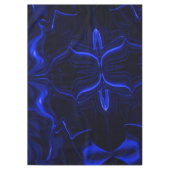 濃い青のイメージの青い曲線と波紋 テーブルクロス (正面)