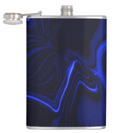 濃い青のイメージの青い曲線と波紋 フラスク