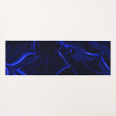 濃い青のイメージの青い曲線と波紋 ヨガマット (正面(横))