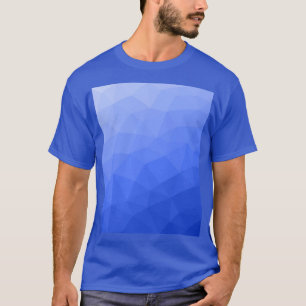 濃い青のグラデーションのジオメトリメッシュパターン Tシャツ