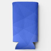 濃い青のグラデーションジオメトリメッシュパターンモノグラム スリム缶クーラー (裏面)