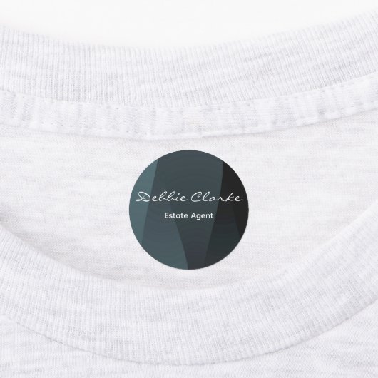 濃い青のグラデーションプリント従業員ラベル ラベル (貼付)