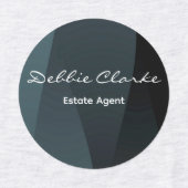 濃い青のグラデーションプリント従業員ラベル ラベル (デザイン2)