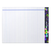 濃い青のグリッター並パーソナライズされたび ノートパッド (正面)