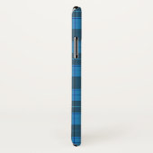濃い青のシンプルなタータン柄 Case-Mate iPhoneケース (裏面/右)