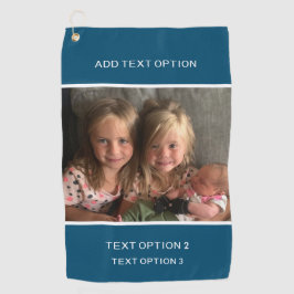 濃い青のパーソナライズされたカスタム写真 ゴルフタオル