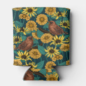 濃い青のレンツと花 缶クーラー (裏面)