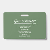 濃い青のロゴエントリ従業員の写真ID バッジ (裏面)