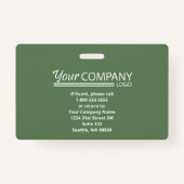 濃い青のロゴエントリ従業員の写真ID バッジ (裏面)