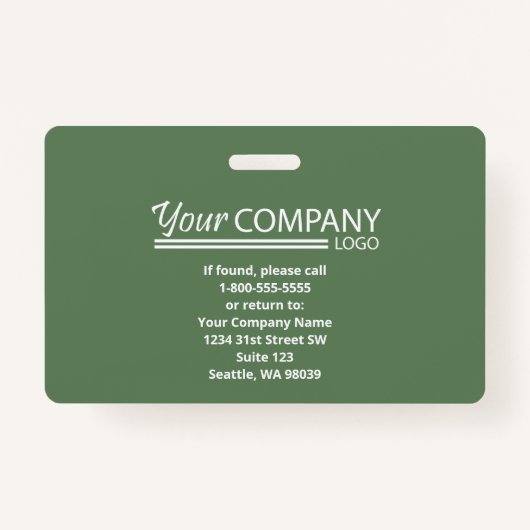 濃い青のロゴエントリ従業員の写真ID バッジ (裏面)