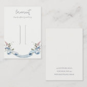 濃い青のワイルドフラワーリボンヘアクリップピン表示 名刺 (正面/裏面)