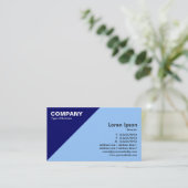 濃い青の三角形のコー淡い色のナー – 青(99CCFF) 名刺 (スタンド正面)