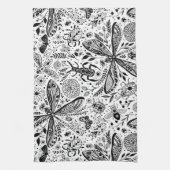 濃い青の上にブクブク虫 キッチンタオル (縦)