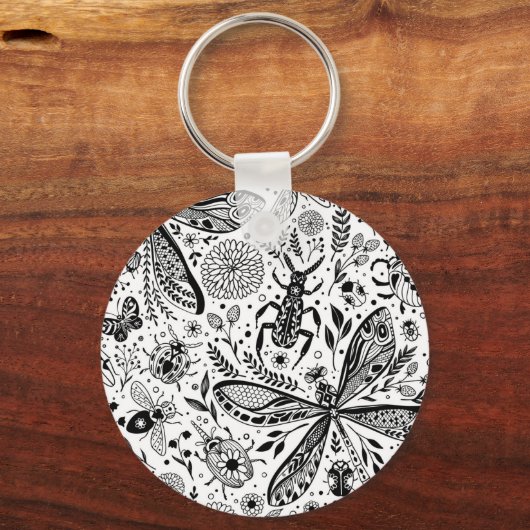 濃い青の上にブクブク虫 キーホルダー (正面)