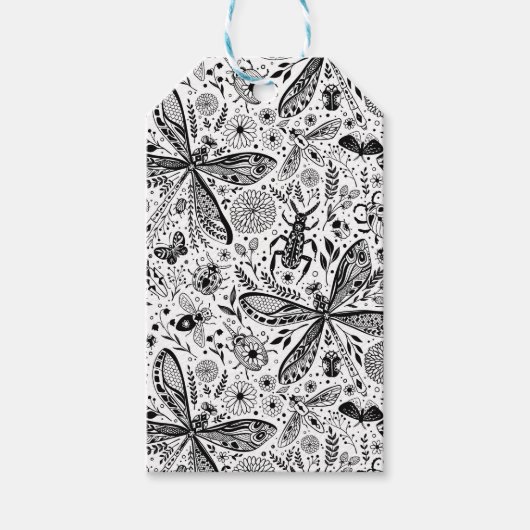 濃い青の上にブクブク虫 ギフトタグ (正面)