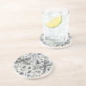 濃い青の上にブクブク虫 コースター (側面)