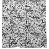 濃い青の上にブクブク虫 シャワーカーテン (正面)