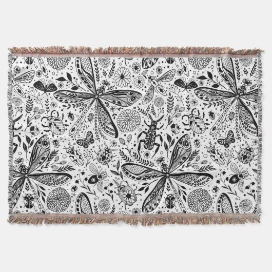 濃い青の上にブクブク虫 スローブランケット (正面)