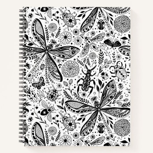 濃い青の上にブクブク虫 ノートブック (正面)