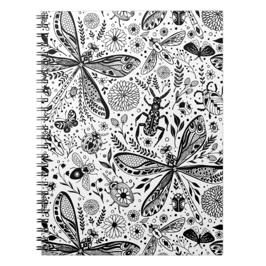 濃い青の上にブクブク虫 ノートブック (正面)