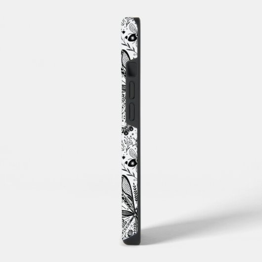 濃い青の上にブクブク虫 iPhoneケース (左側面)