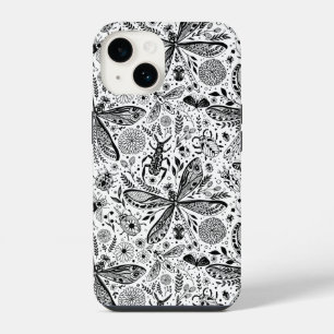 濃い青の上にブクブク虫 iPhone 14ケース