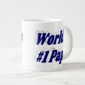 濃い青の半分の文字 ジャンボコーヒーマグカップ (正面右)