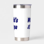 濃い青の半分の文字 保温保冷タンブラー (左面)