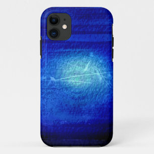 濃い青の壁の背景グランジのグラフィックデザイン iPhone 11 ケース