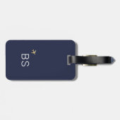 濃い青の慎重な飛行機の旅行識別子 ラゲッジタグ (裏面横)