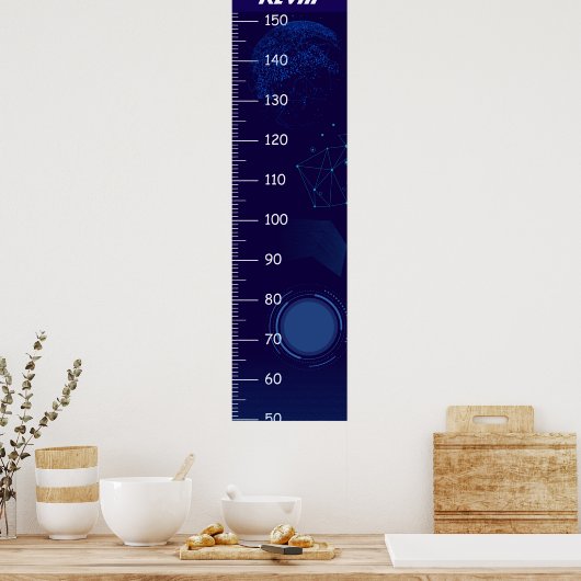 濃い青の成長図 ポスター (キッチン)