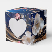 濃い青の散りばめられた花 フェイバーボックス (正面サイド)