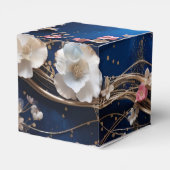 濃い青の散りばめられた花 フェイバーボックス (裏面サイド)