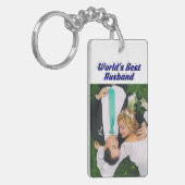 濃い青の文字 キーホルダー (正面左)