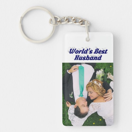 濃い青の文字 キーホルダー (正面)