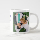 濃い青の文字Giant Coffee Mugの夫の写真 ジャンボコーヒーマグカップ (右)