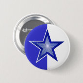 濃い青の星ボタン青の白 缶バッジ (正面&裏面)