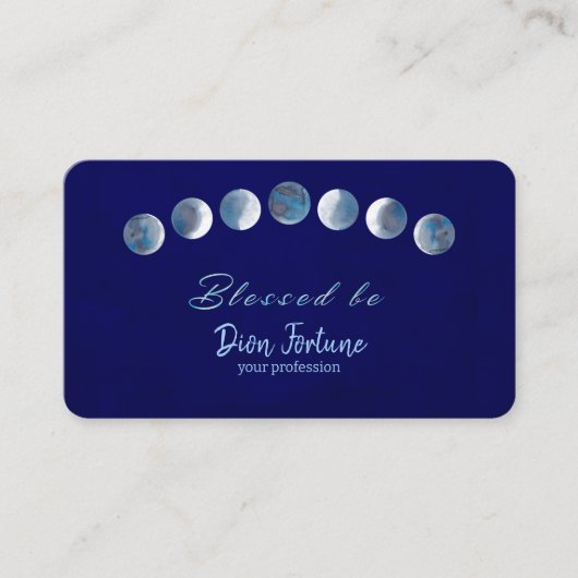 濃い青の月の相賛美相 名刺 (正面)