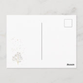 濃い青の水色の背景に赤いサンタ ポストカード (裏面)