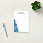 濃い青の水色パーソナライズされた名 ポストイット (オフィス)