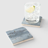 濃い青の水色 ストーンコースター (横)